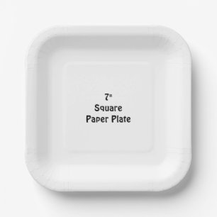 Diseña tu propio plato de papel cuadrado de 7" per