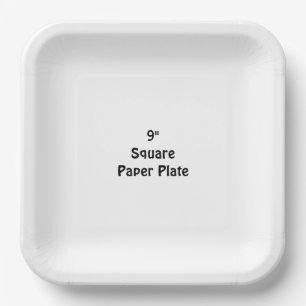 Diseña tu propio plato de papel cuadrado de 9" per
