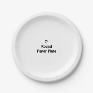 Diseña tu propio plato de papel redondo de 7" pers