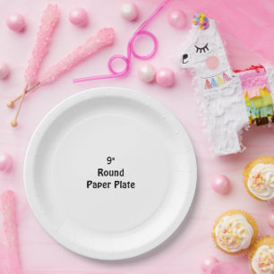 Diseña tu propio plato de papel redondo de 9" pers