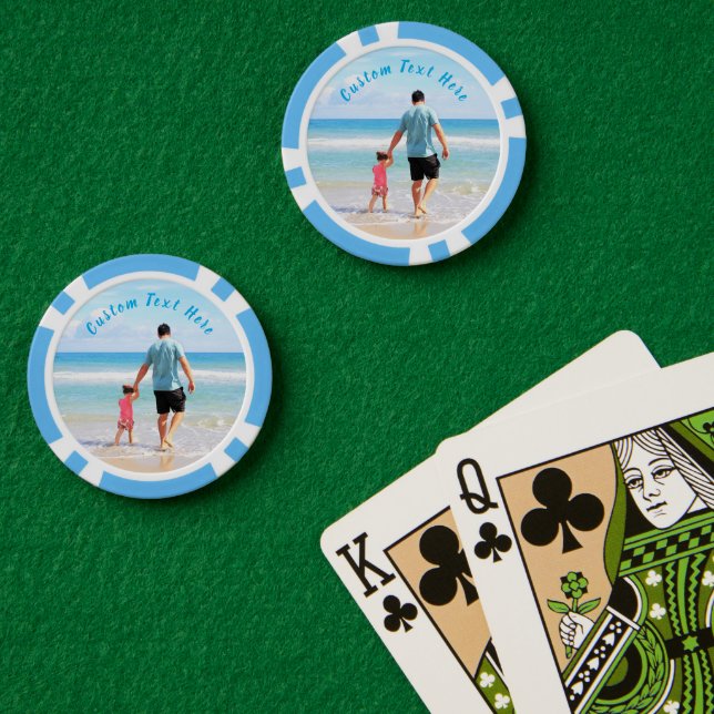 Diseña tus fichas de póquer con texto personalizad (Mesa de Poker (Doble))