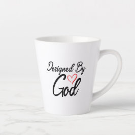 Diseñado Por Dios Blanco 12 oz. Taza de café latte