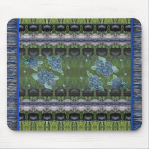 Diseñador de alfombras mágicas con flores azules