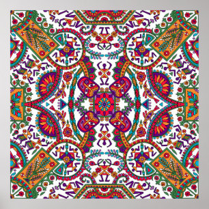 Diseñador de arte folclórico tradicional, étnico, 