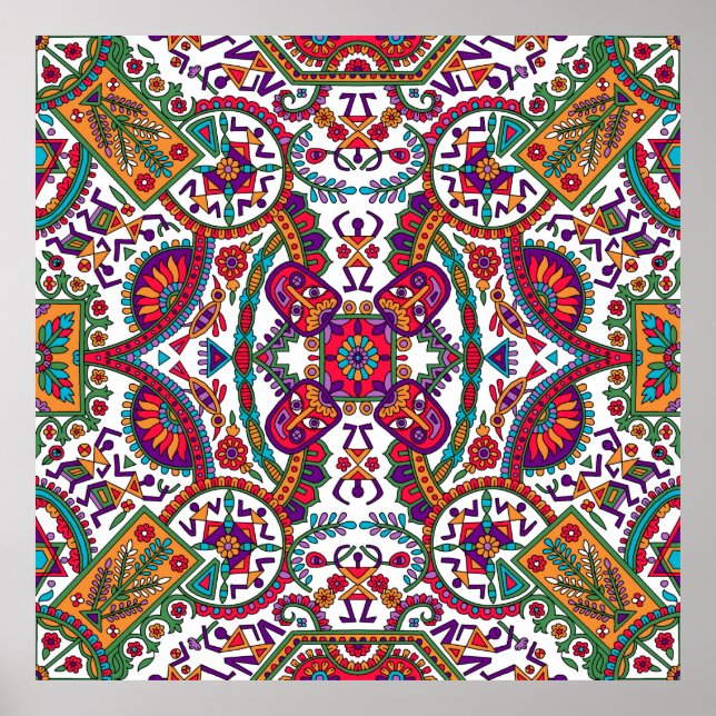 Diseñador de arte folclórico tradicional, étnico,  (Frente)