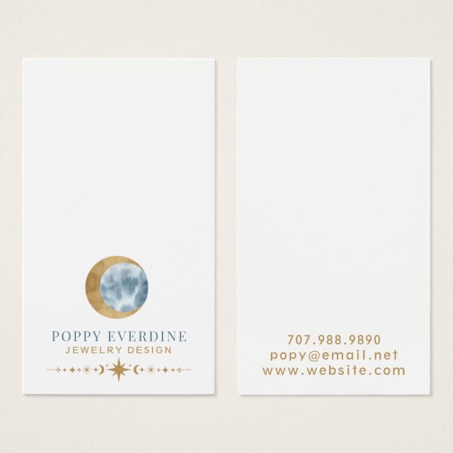 Diseñador de Joyas Celestiales de Luna Exhibidor d (Anverso y reverso)
