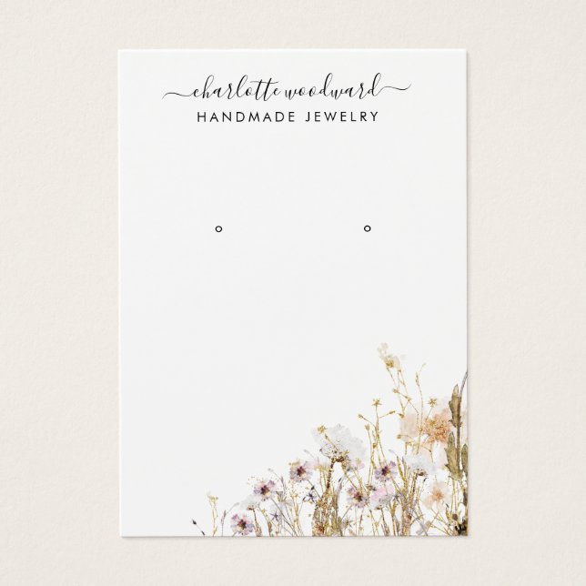 Diseñador de joyas Pink Gold Purpurina Wildflowers (Frente)