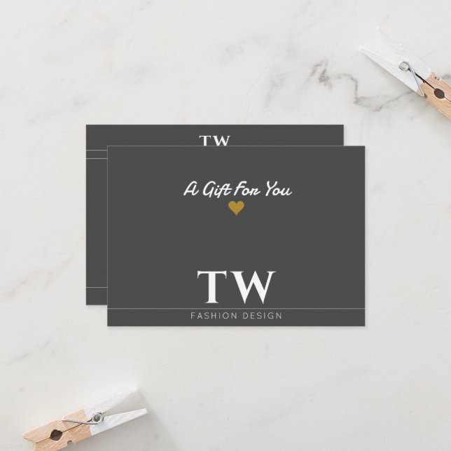 Diseñador de moda Certificado de regalo negro (Anverso/Reverso In Situ)