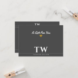 Diseñador de moda Certificado de regalo negro