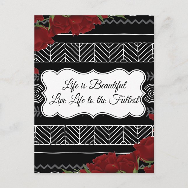 Diseñador de Tarjeta Postal de Rosa Geométrica Bla (Anverso)