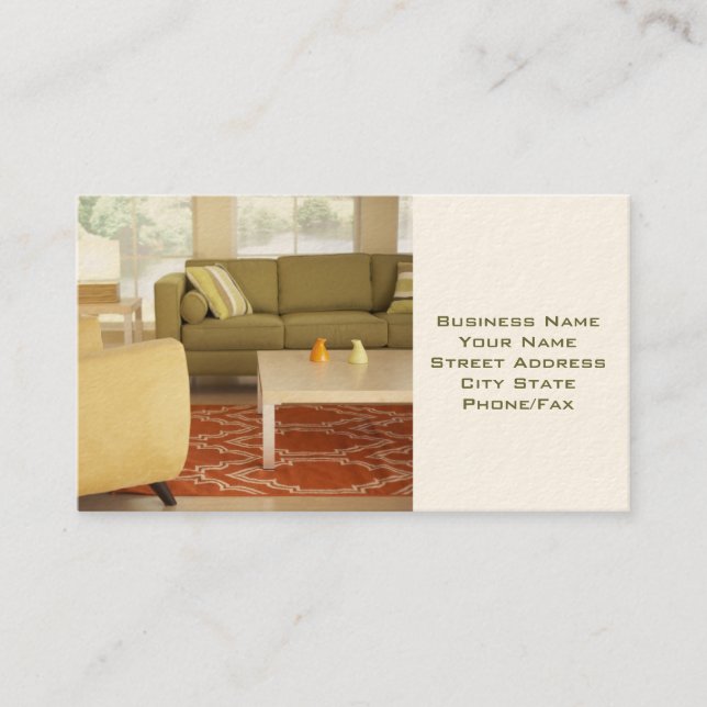 Diseñador interior o tarjeta de presentación (Anverso)