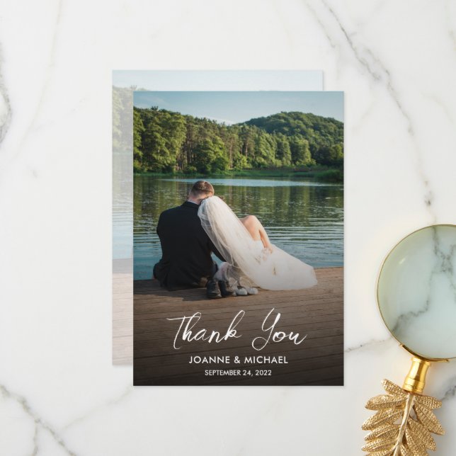 Diseñar su propia foto Gracias tarjeta Boda (Anverso/Reverso In Situ)
