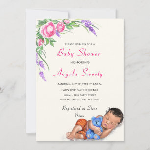 Diseñar su propia invitación a Baby Shower acuarel
