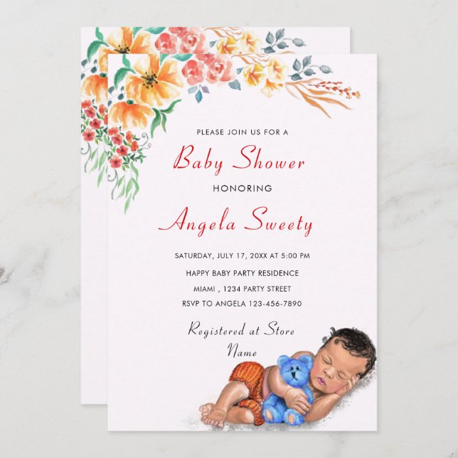 Diseñar su propia invitación personalizada a Baby  (Anverso / Reverso)