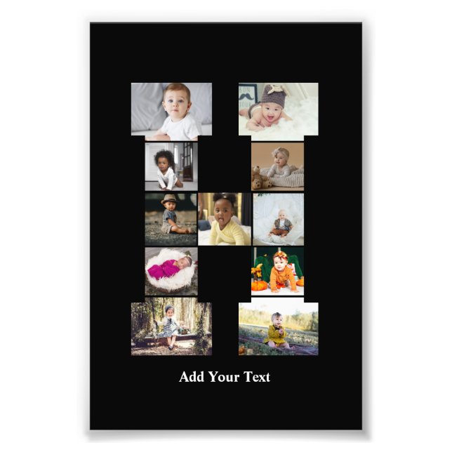 Diseñar su propia letra Collage de fotos H (Frente)