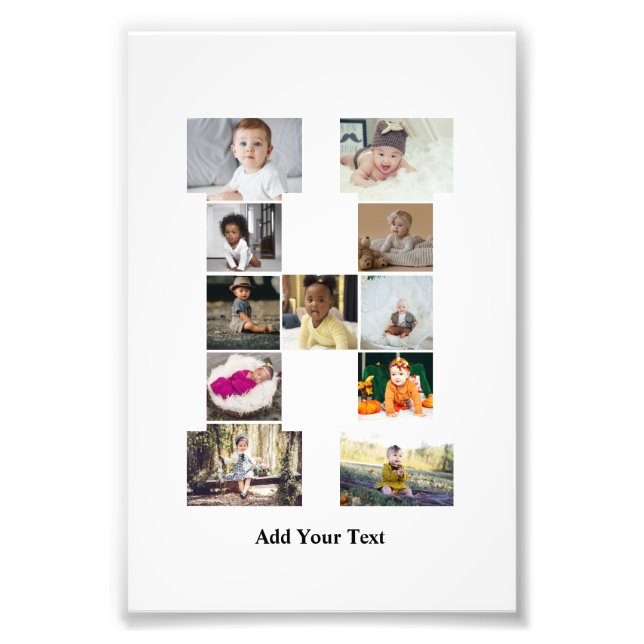 Diseñar su propia letra Collage de fotos H (Frente)