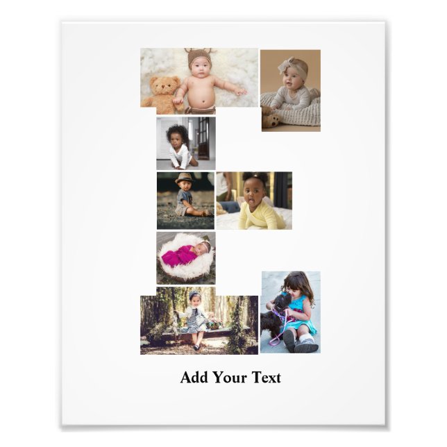 Diseñar su propia letra E Collage de fotos (Frente)