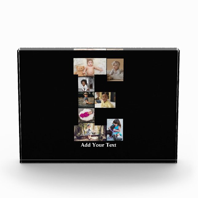 Diseñar su propia letra E Collage de fotos (Anverso)