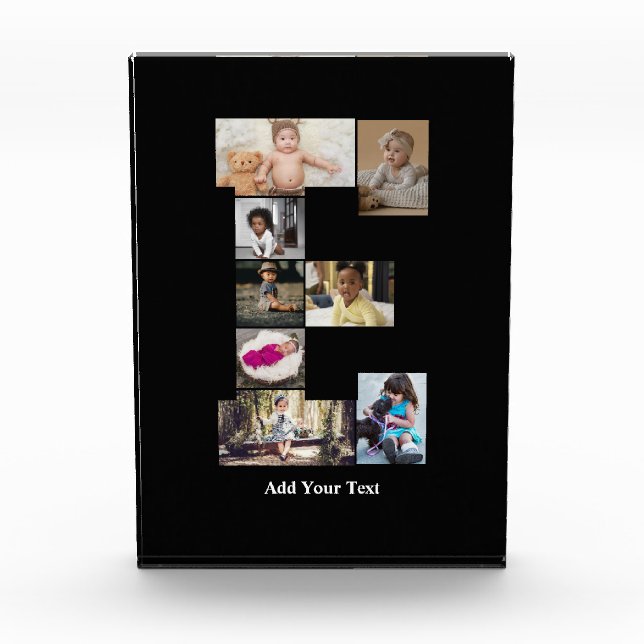 Diseñar su propia letra E Collage de fotos (Anverso)