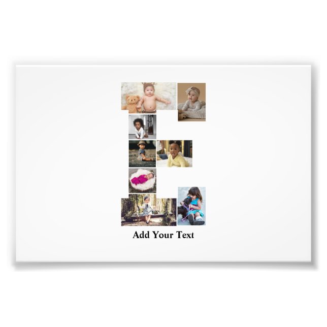 Diseñar su propia letra E Collage de fotos (Frente)