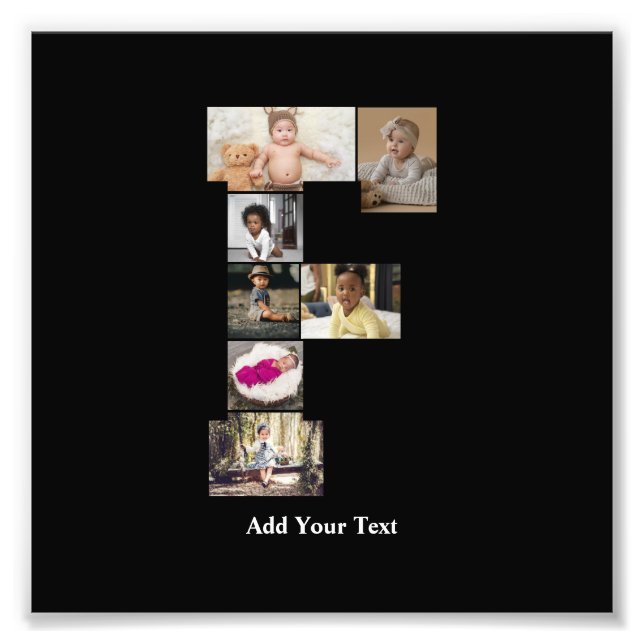 Diseñar su propia letra F Collage de fotos (Frente)
