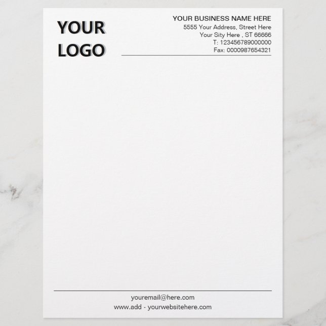 Diseñar su propia plantilla de membrete comercial (Anverso)