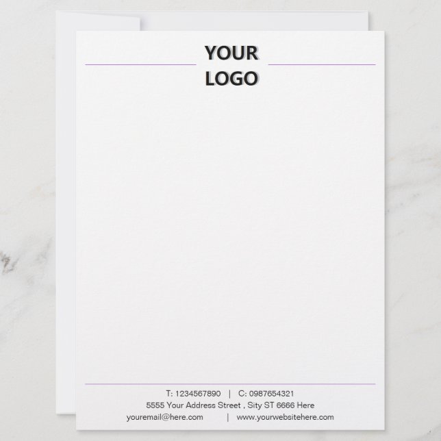 Diseñar su propia plantilla de membrete comercial (Anverso)
