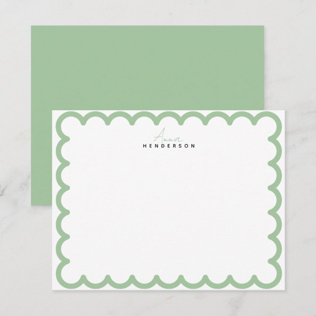 Diseñar su propia tarjeta de nota Borde Gris Tartá (Anverso / Reverso)