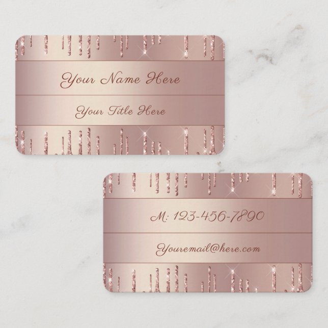 Diseñar su propia tarjeta de visita Rosa Gold Purp (Anverso / Reverso)