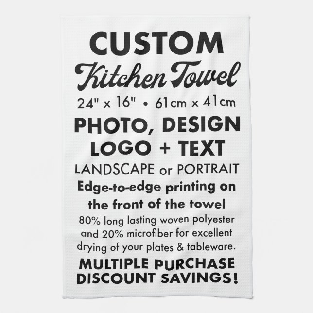 Diseñar su propia toalla de cocina personalizada (Vertical)