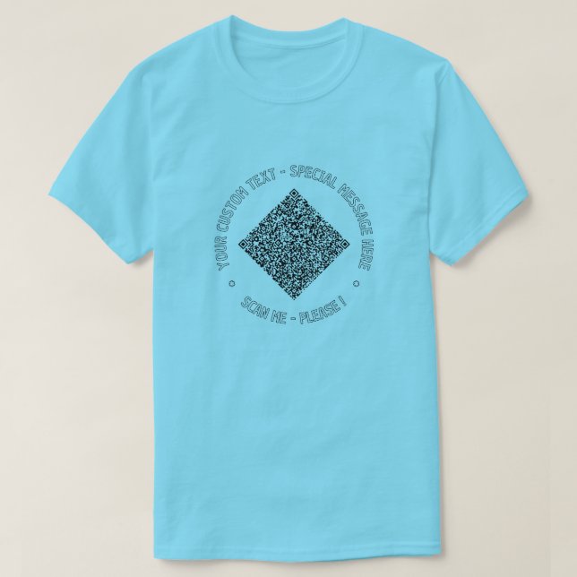 Diseñar su propio código QR en camiseta con texto  (Diseño del anverso)
