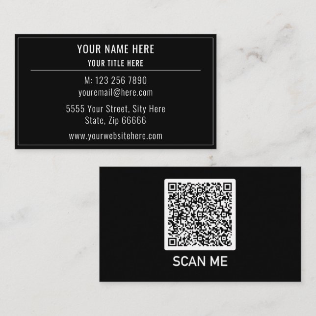 Diseñar su propio código QR Tarjeta de presentació (Anverso / Reverso)