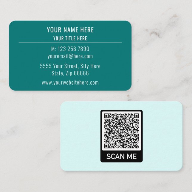 Diseñar su propio código QR Tarjeta de presentació (Anverso / Reverso)
