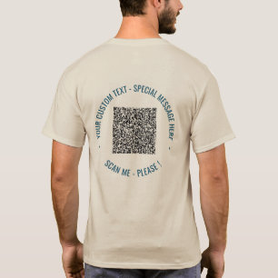 Diseñar su propio código QR y camiseta de texto Pe