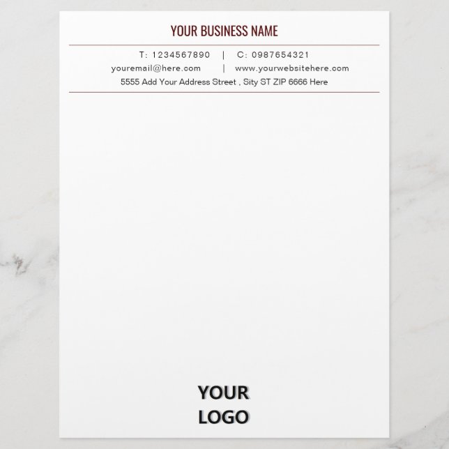 Diseñar su propio membrete comercial con logotipo (Anverso)