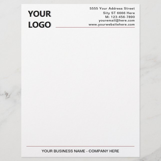 Diseñar su propio membrete comercial con logotipo (Anverso)