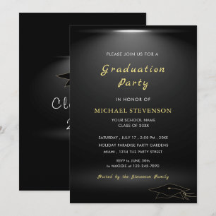 Diseñar tu propia invitación a graduación de oro n