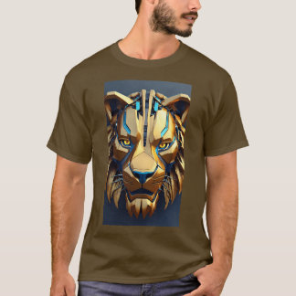 Diseñar una camiseta de león geométrica con una il