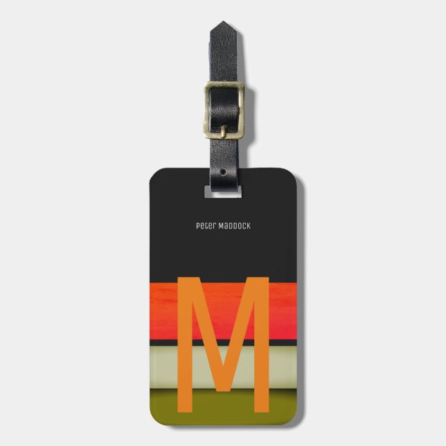 diseñe su propia etiqueta de equipaje en monograma (Frente Vertical)