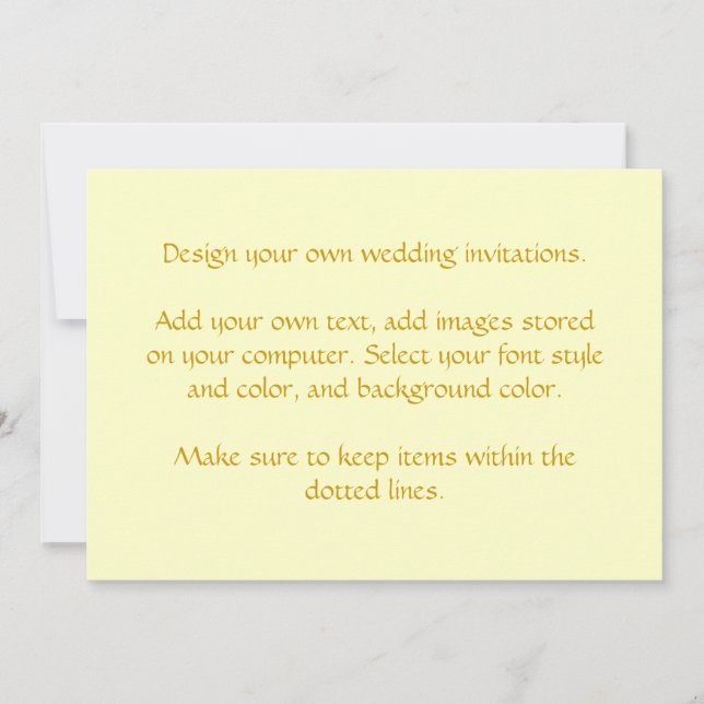 Diseñe sus propias invitaciones de la boda (Anverso)
