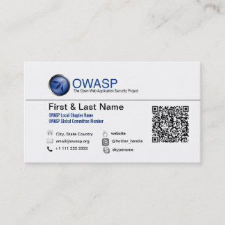 Diseño 1 de la tarjeta de visita de OWASP con QRC