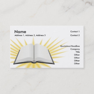 Diseño abierto de la tarjeta de visita del libro