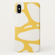 Diseño abstracto amarillo y blanco iphone x funda