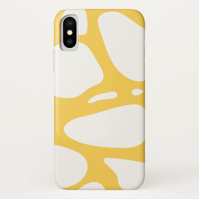 Diseño abstracto amarillo y blanco iphone x funda (Reverso)