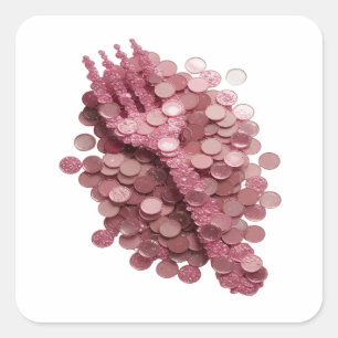 Diseño abstracto de calcomanía rosa en negrita