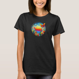 Diseño abstracto de camisetas con temática de natu
