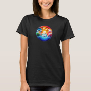 Diseño abstracto de camisetas con temática de natu