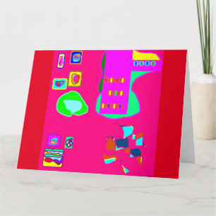 Diseño abstracto de colores mixtos tarjeta de cump