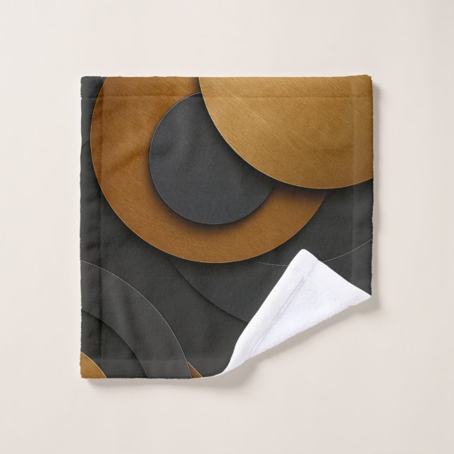 Diseño abstracto geométrico de lujo negro y oro (Toallita)