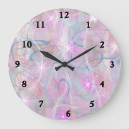 Diseño abstracto rosa del reloj de pared grande